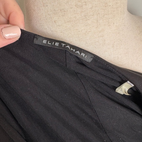 Elie Tahari Long Sleeve Black Dress - Picture 5 of 8